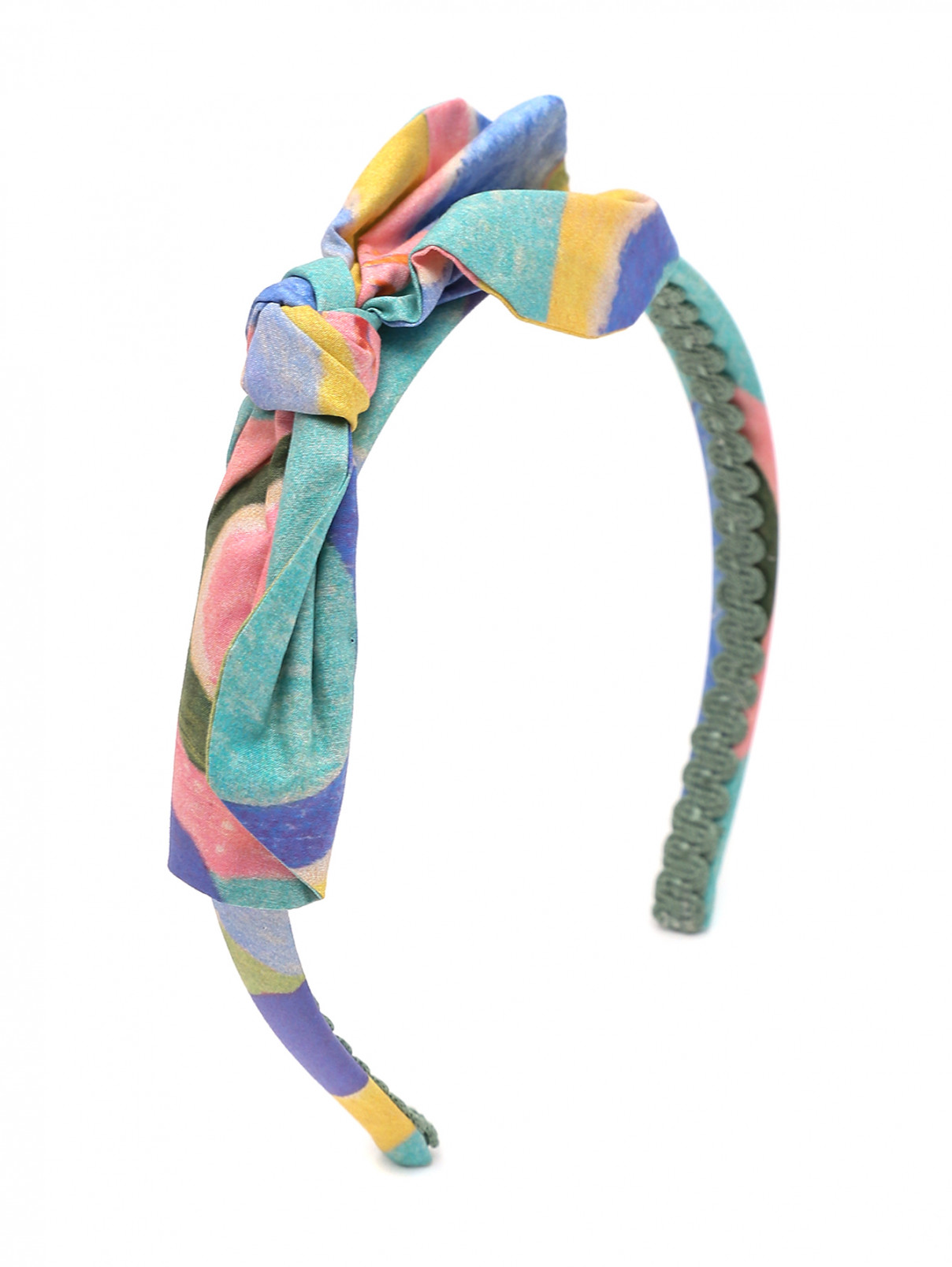 Ободок из хлопка с узором и декоративным бантом MiMiSol  –  Общий вид  – Цвет:  Узор
