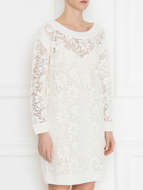 Трикотажное платье из смешанного хлопка Ermanno Scervino - МодельВерхНиз