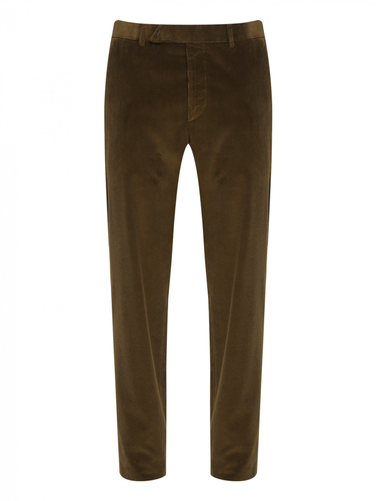 Вельветовые брюки прямого кроя Malo  –  Общий вид  – Цвет:  Зеленый