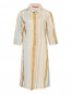 Платье прямого кроя, с узором полоска Marina Rinaldi  –  Общий вид