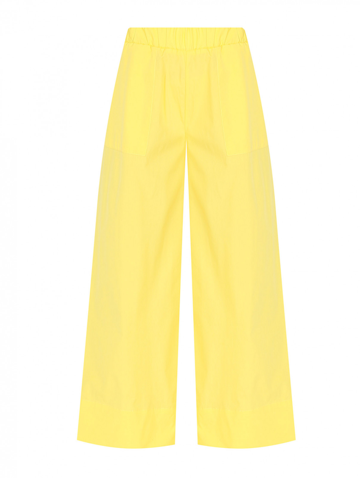 Широкие брюки из хлопка с карманами Max&Co  –  Общий вид  – Цвет:  Желтый