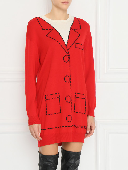 Трикотажное платье с узором BOUTIQUE MOSCHINO - МодельВерхНиз