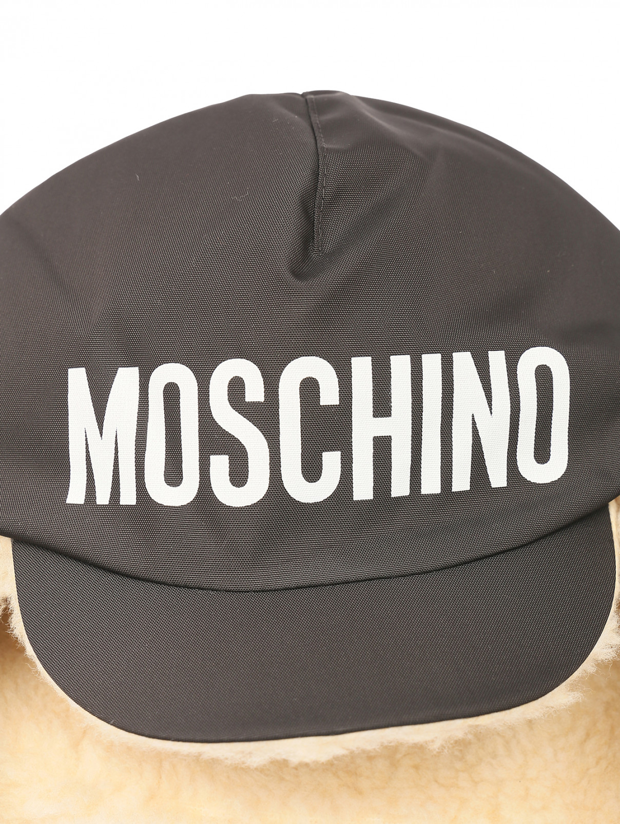 Шапка-ушанка с логотипом Moschino  –  Деталь  – Цвет:  Черный