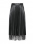 Плиссированная юбка-миди с кружевной отделкой Marina Rinaldi  –  Общий вид