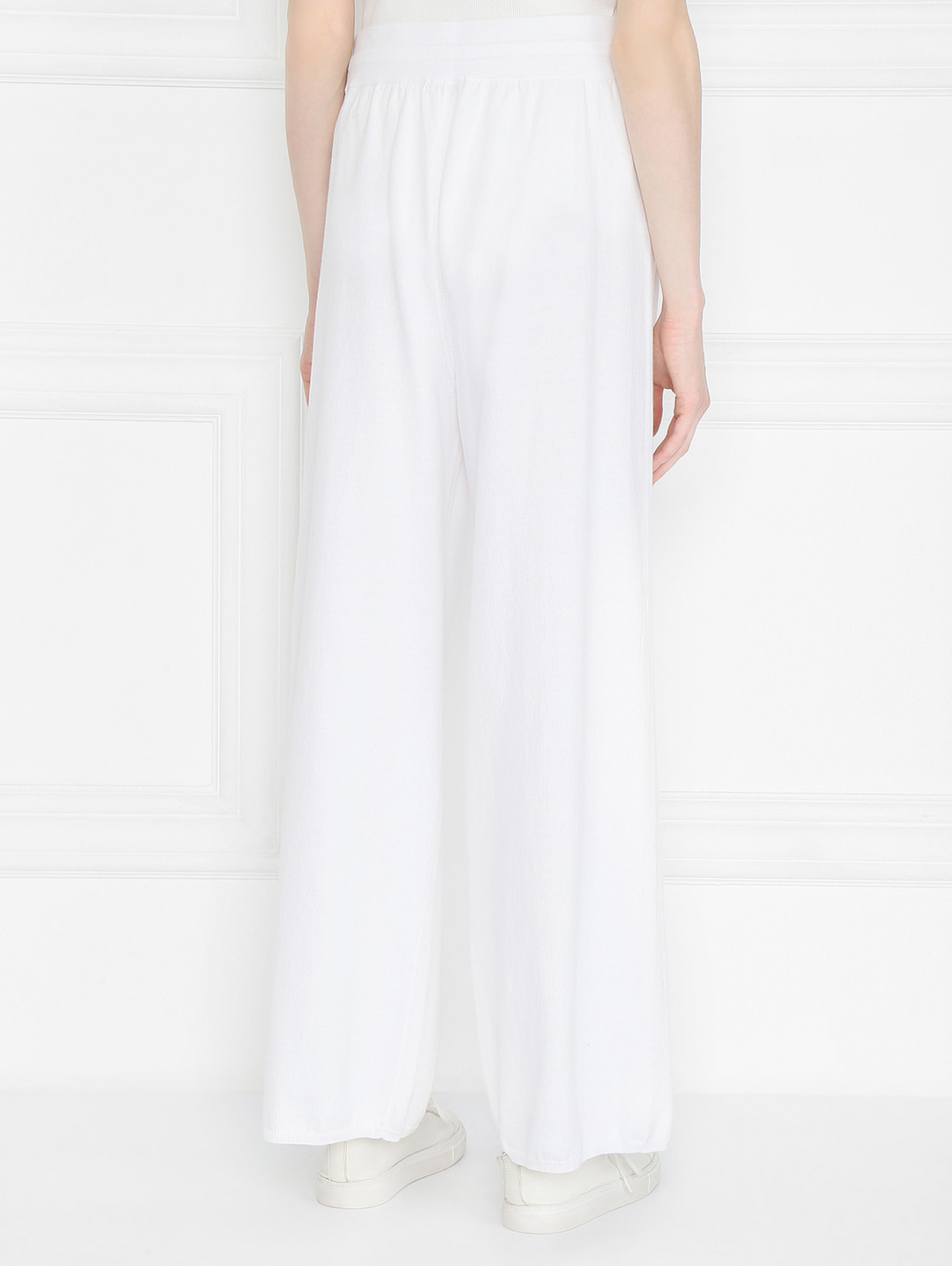 Трикотажные брюки из хлопка на резинке Malo  –  МодельВерхНиз1  – Цвет:  Белый