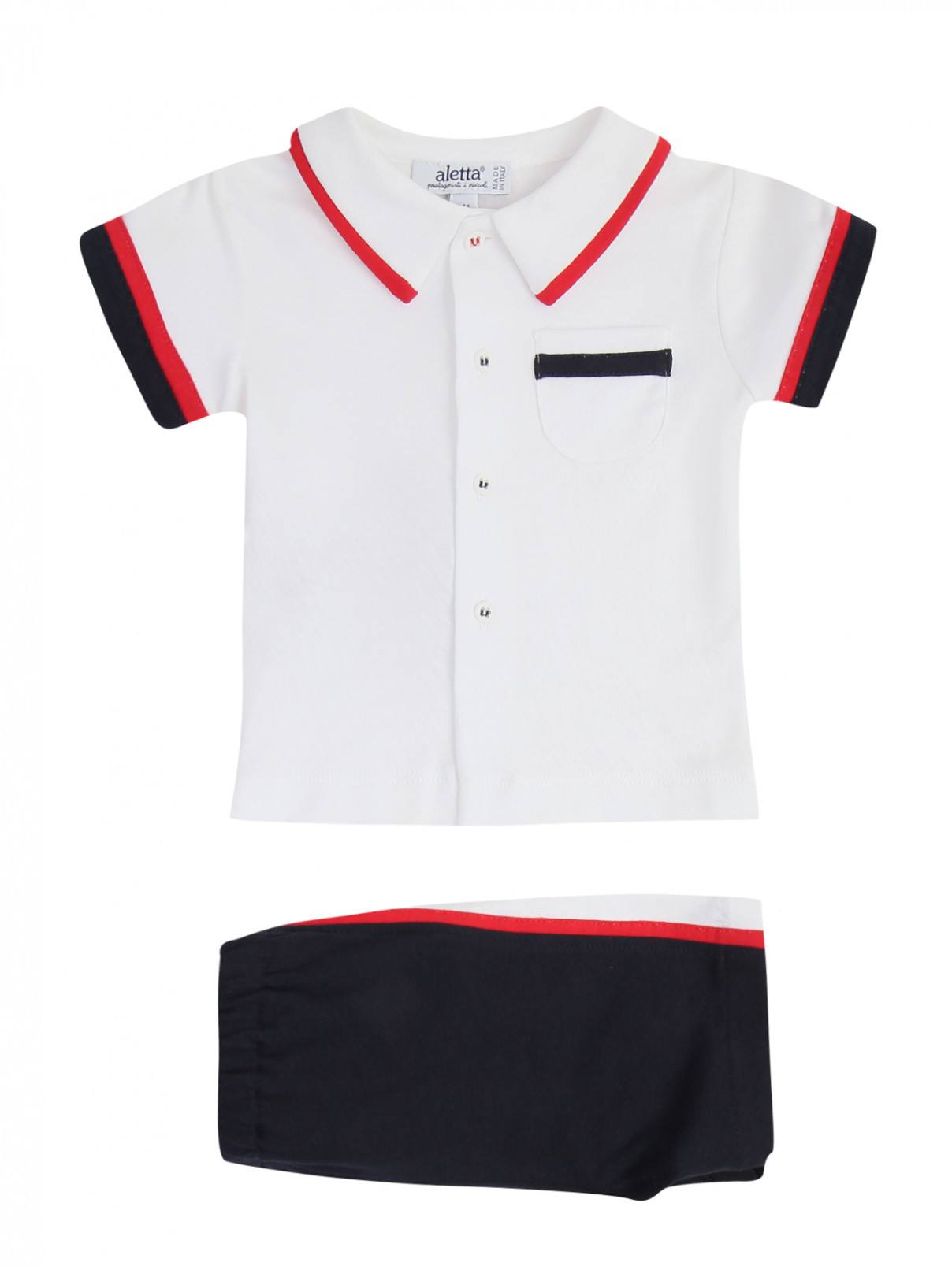 Комплект из шорт и футболки из хлопка Aletta  –  Общий вид  – Цвет:  Мультиколор