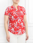 Блуза из хлопка с цветочным узором Marina Sport  –  Модель Верх-Низ