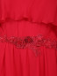 Платье-макси из шелка с драпировкой декорированное бисером Alberta Ferretti  –  Деталь