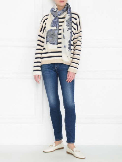 Джинсы из хлопка зауженного кроя Weekend Max Mara - МодельОбщийВид