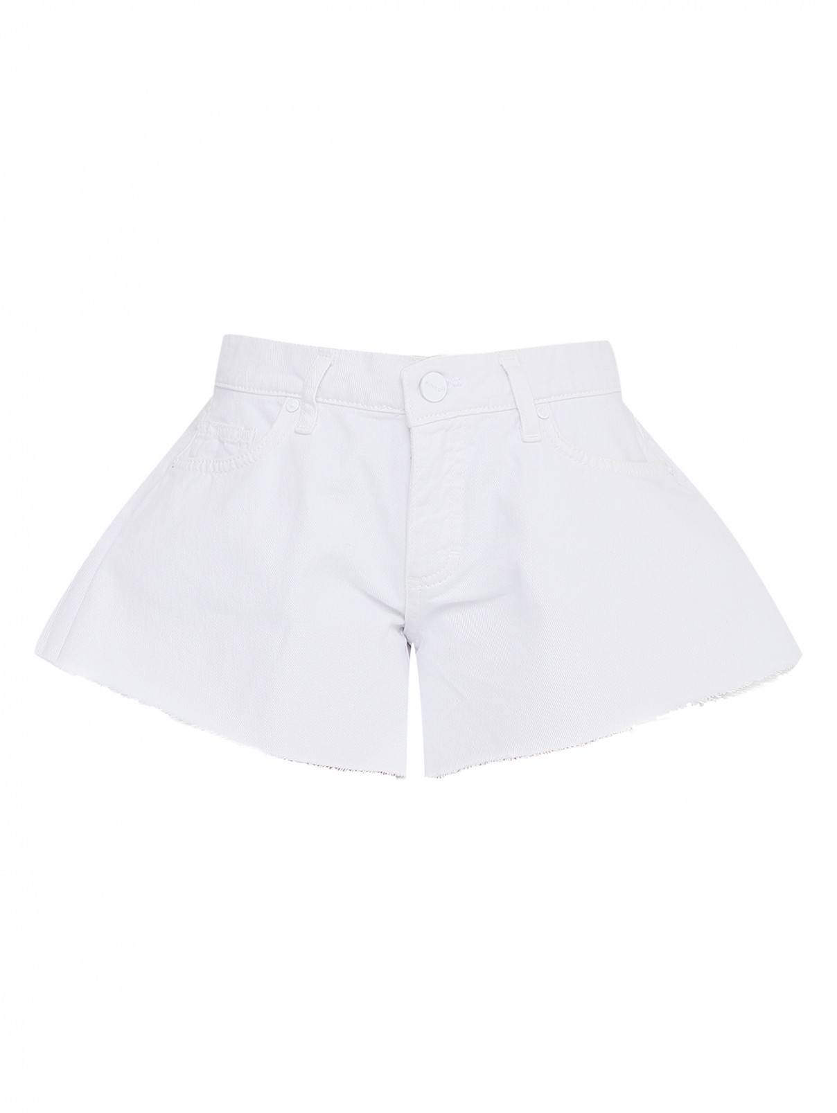 Джинсовые шорты с карманами PINKO  –  Общий вид  – Цвет:  Белый
