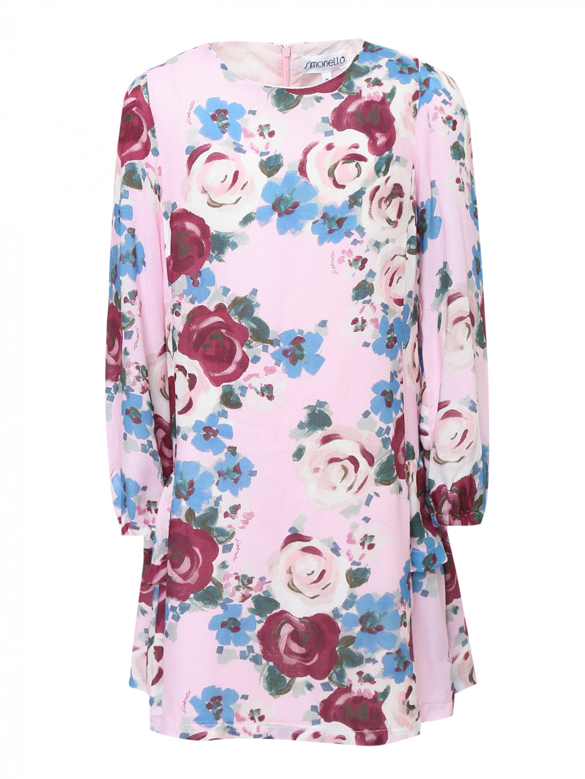 Платье с цветочным узором Simonetta  –  Общий вид  – Цвет:  Розовый