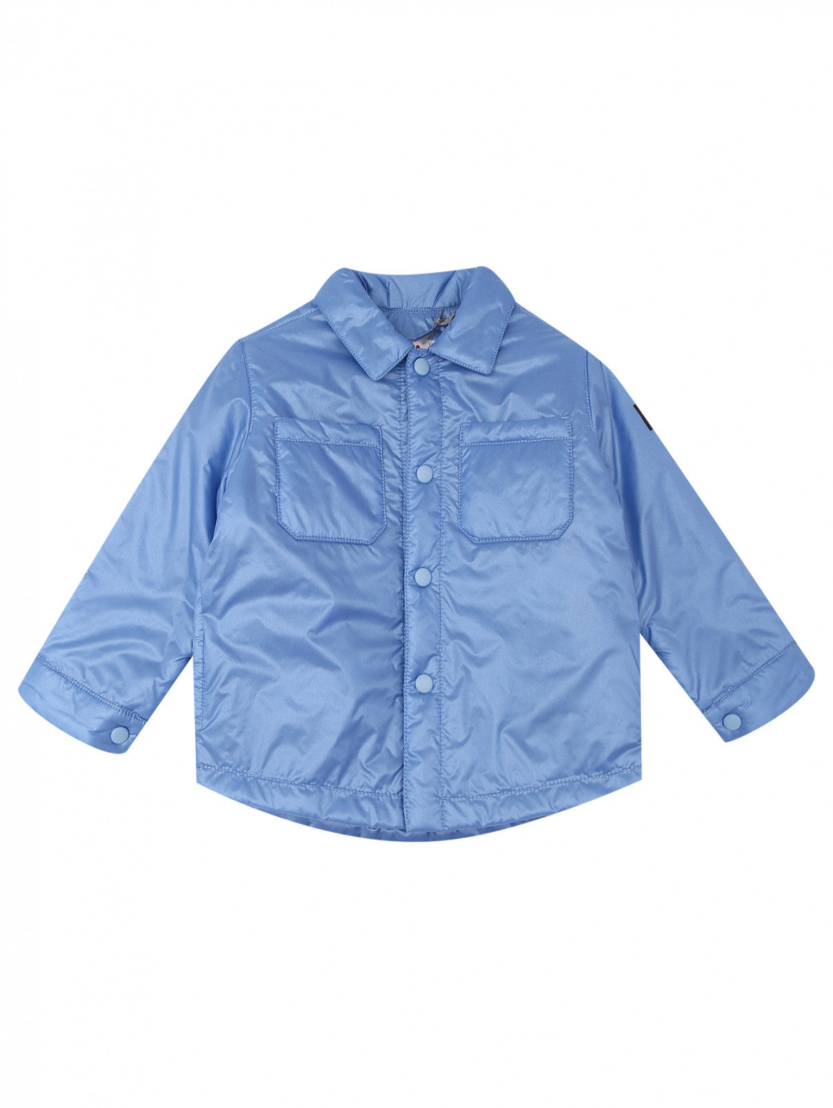 Куртка на кнопках с карманами Il Gufo  –  Общий вид  – Цвет:  Синий