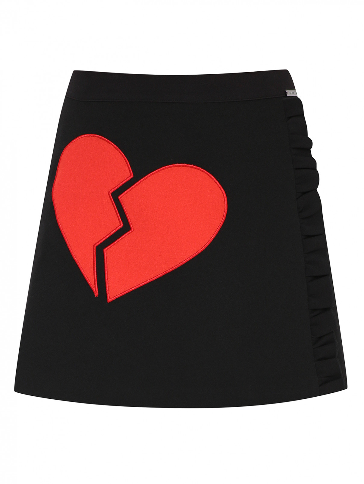 Мини-юбка с аппликацией MSGM  –  Общий вид  – Цвет:  Черный