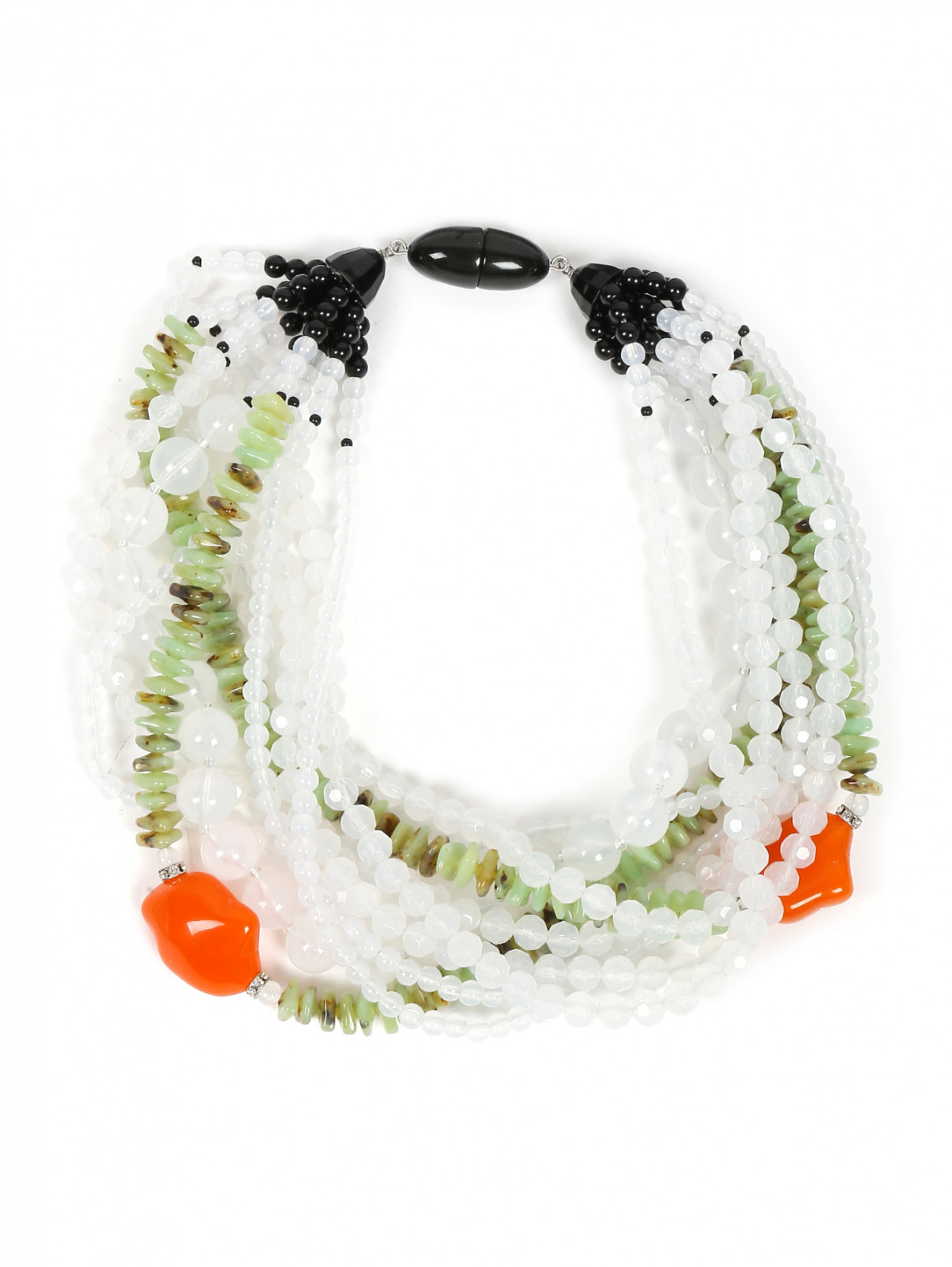 Ожерелье из бусин с кристаллами Swarovski Angela Caputi  –  Общий вид  – Цвет:  Белый