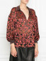 Блуза из смесового шелка с набивным цветочным узором Alice+Olivia  –  МодельВерхНиз