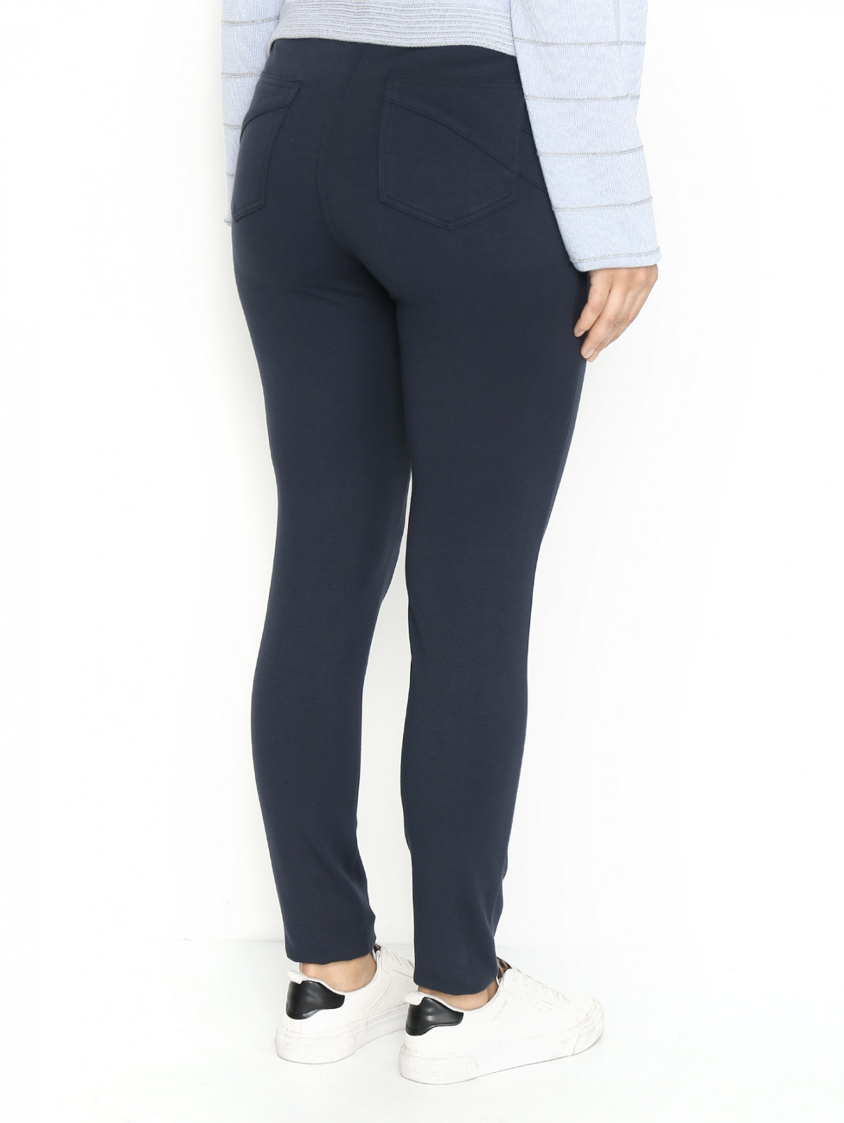 Трикотажные брюки зауженного кроя Marina Rinaldi  –  МодельВерхНиз1  – Цвет:  Синий