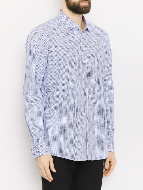 Рубашка из хлопка с узором Ungaro - МодельВерхНиз