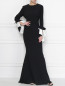 платье-макси приталенное с контрастными вставками на рукавах Safiyaa  –  МодельОбщийВид