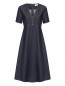 Трикотажное платье-миди с контрастной отстрочкой Max Mara  –  Общий вид