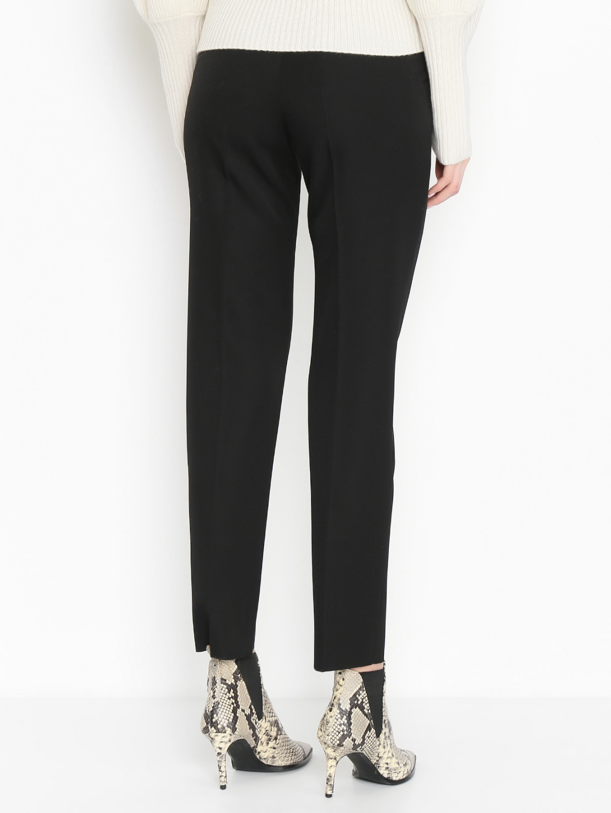 Укороченные брюки из шерсти Max Mara  –  МодельВерхНиз1  – Цвет:  Черный