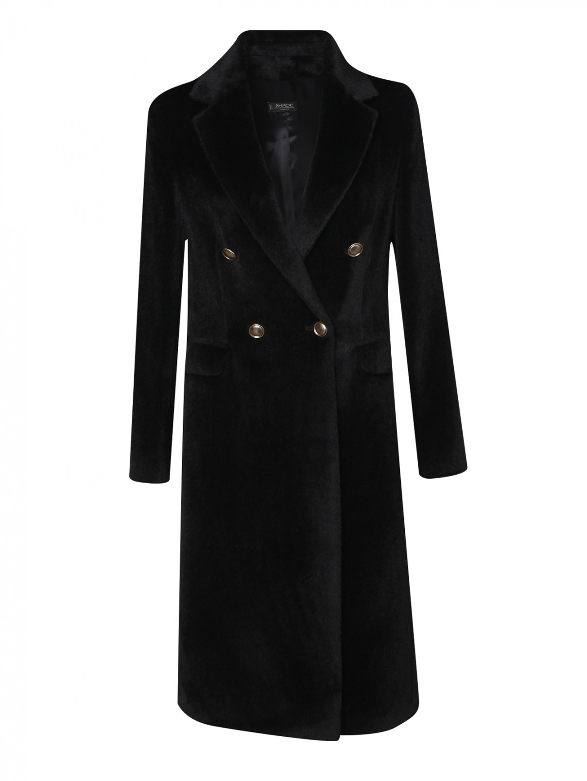Двубортное пальто из шерсти Shade  –  Общий вид  – Цвет:  Черный