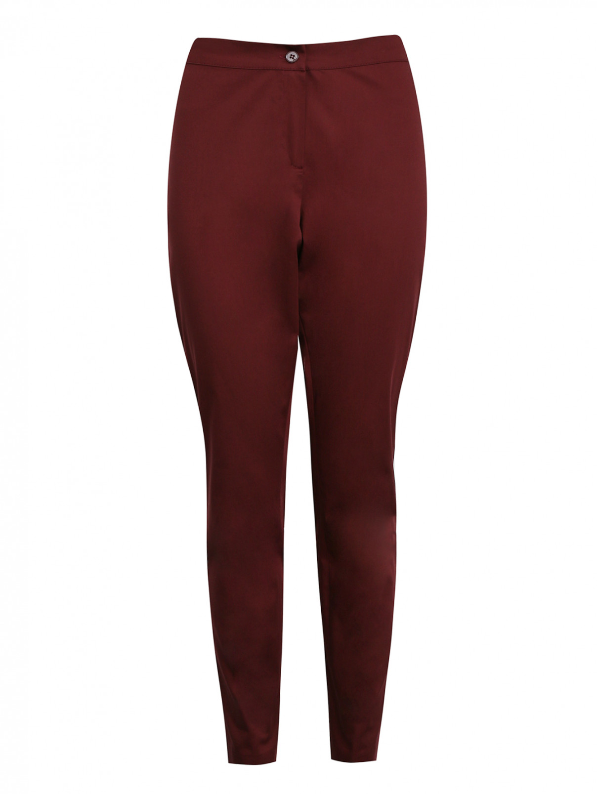 Узкие брюки из смешанного хлопка Marina Rinaldi  –  Общий вид  – Цвет:  Красный