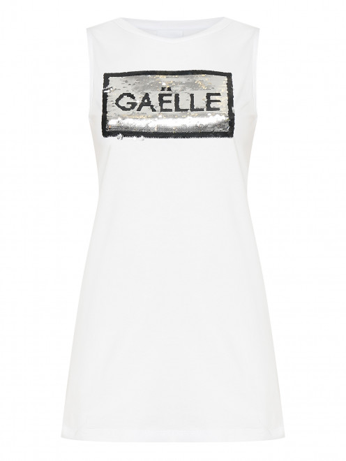 Платье  из хлопка декорированное пайетками GAELLE PARIS - Общий вид