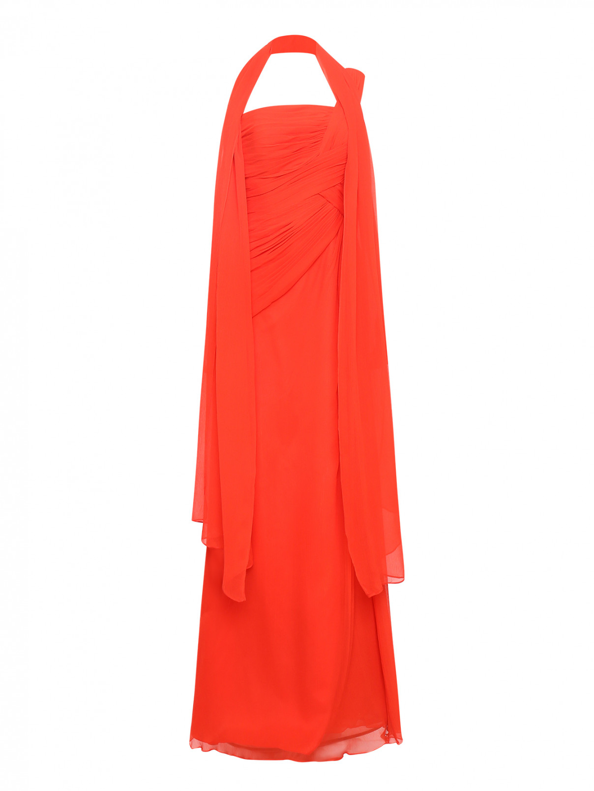 Платье-макси с драпировкой Rosa Clara  –  Общий вид  – Цвет:  Красный