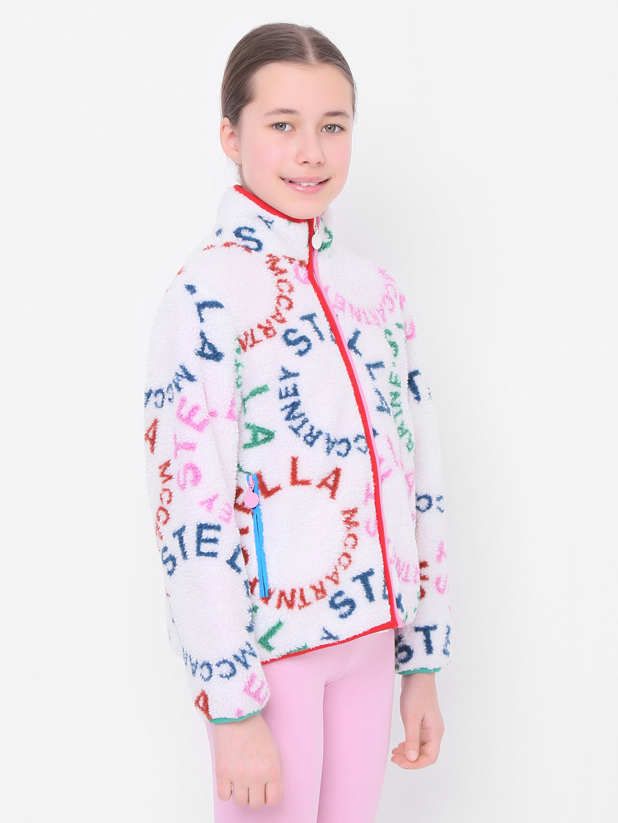 Утепленная толстовка с ярким узором Stella McCartney kids  –  МодельВерхНиз  – Цвет:  Узор