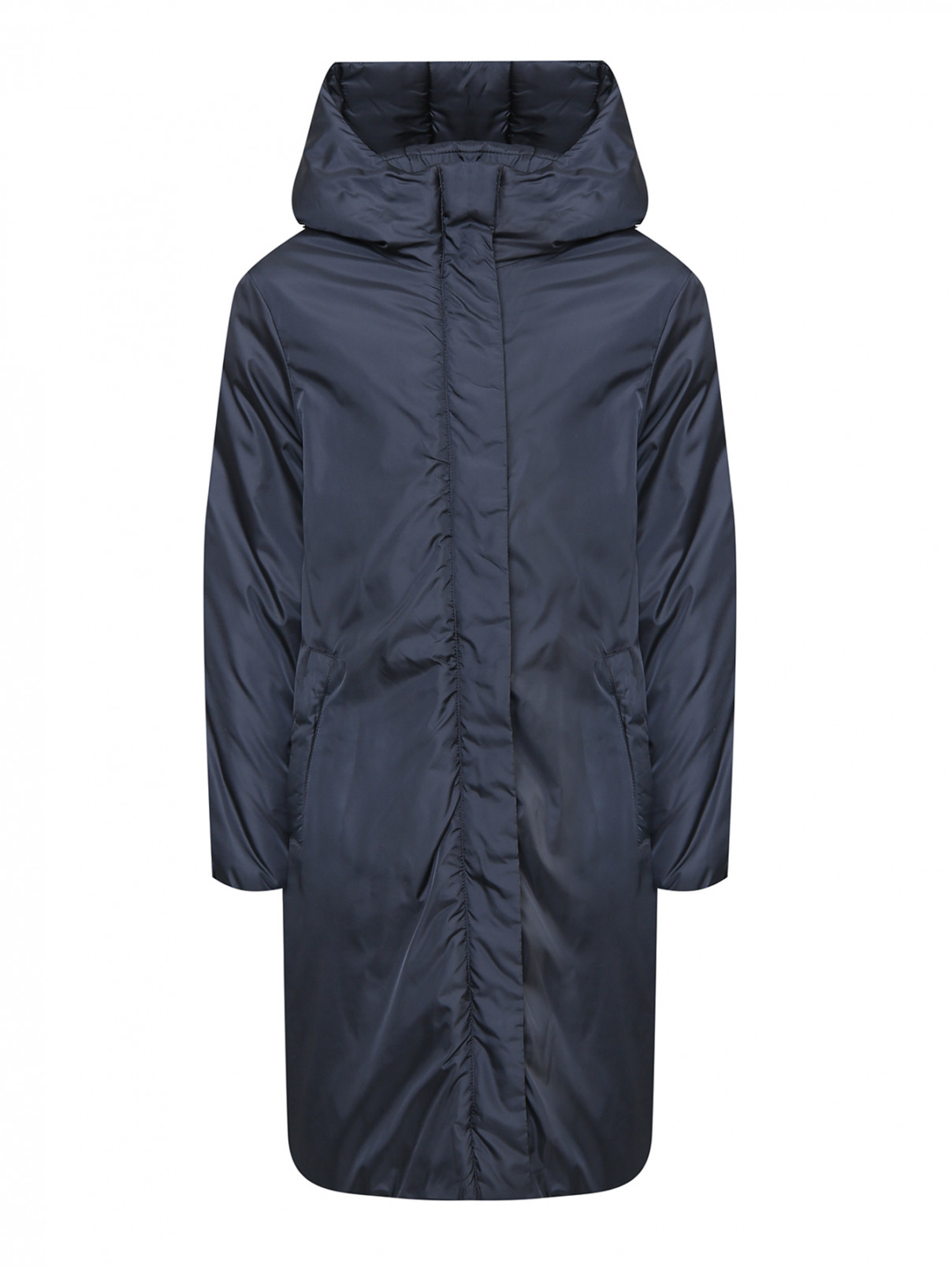 Утепленное пальто с карманами Aspesi  –  Общий вид  – Цвет:  Синий