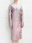 Платье-футляр с драпировкой из ткани с эффектом "металлик" Jil Sander  –  Модель Верх-Низ