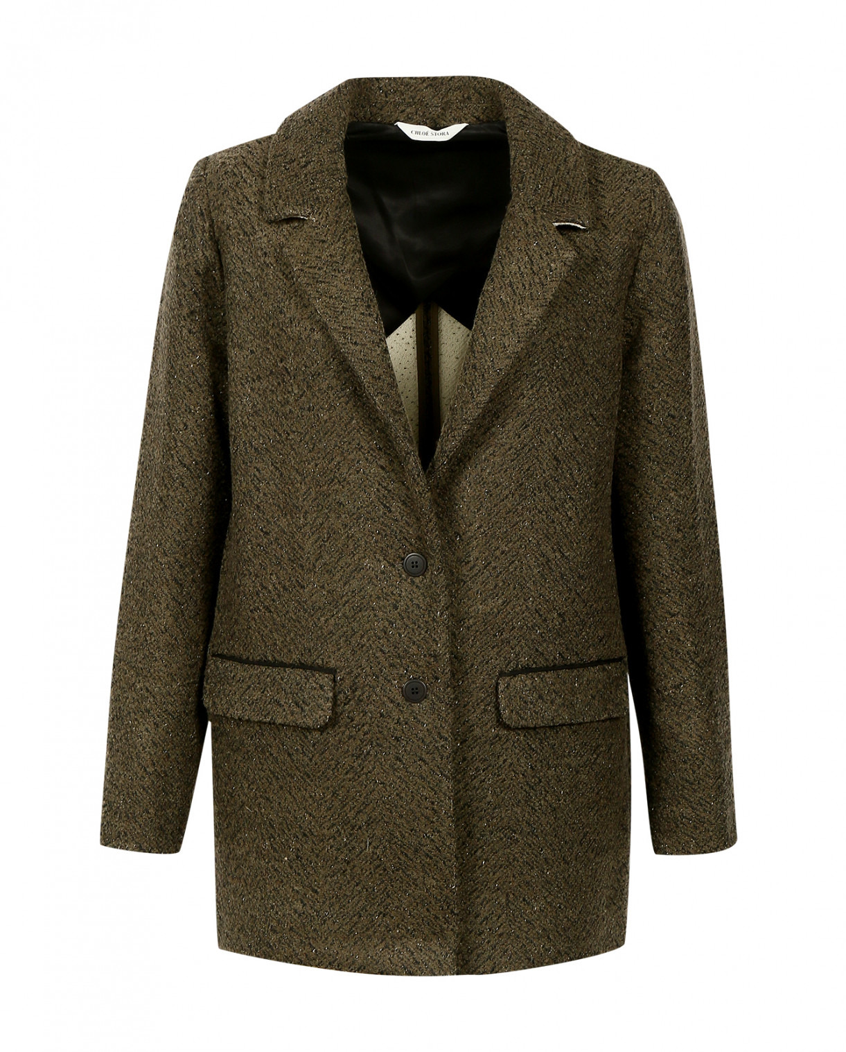 Пальто из шерсти и хлопка Chloé Stora  –  Общий вид  – Цвет:  Зеленый