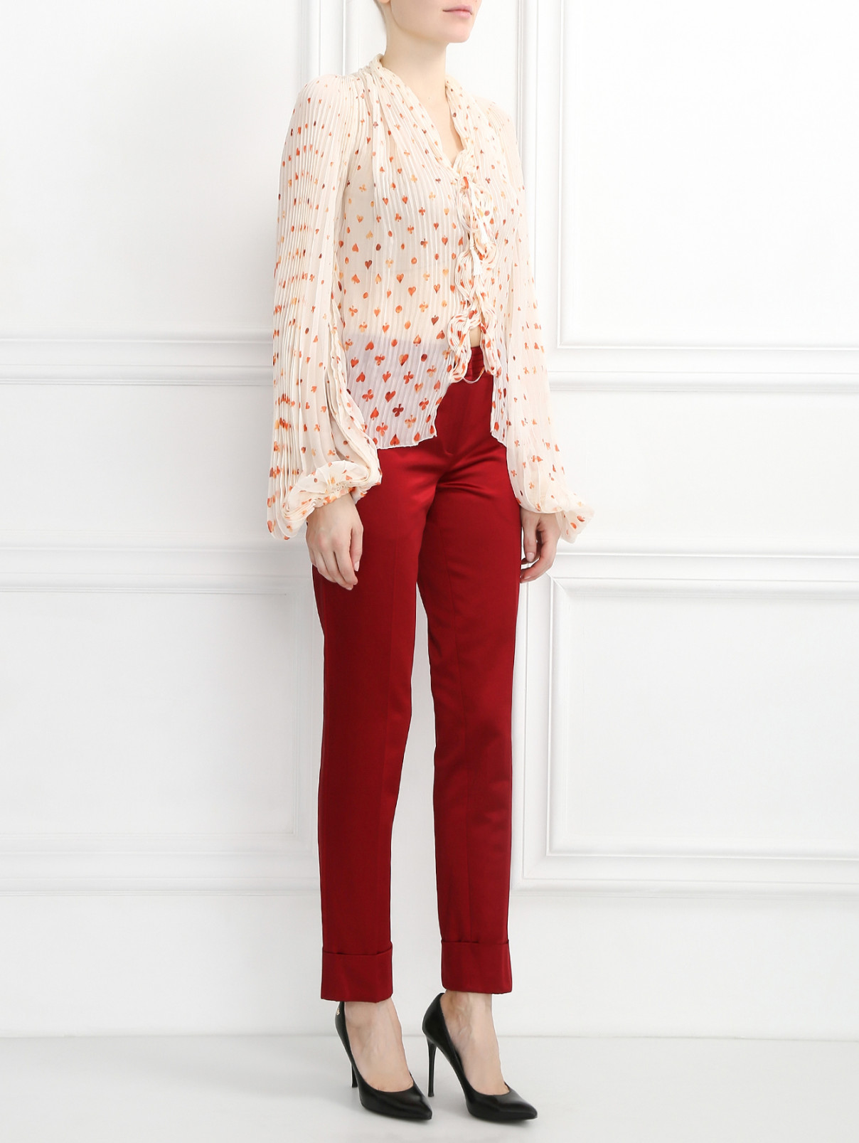 Узкие брюки с декором Antonio Marras  –  Модель Общий вид  – Цвет:  Красный