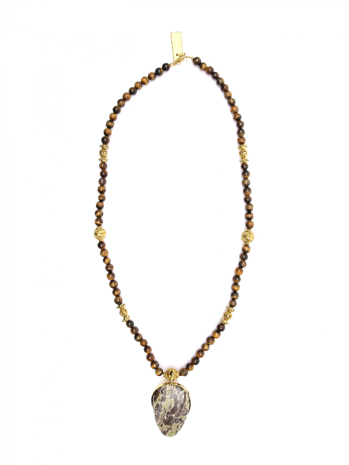 Ожерелье из камней и металла Weekend Max Mara  –  Общий вид  – Цвет:  Коричневый