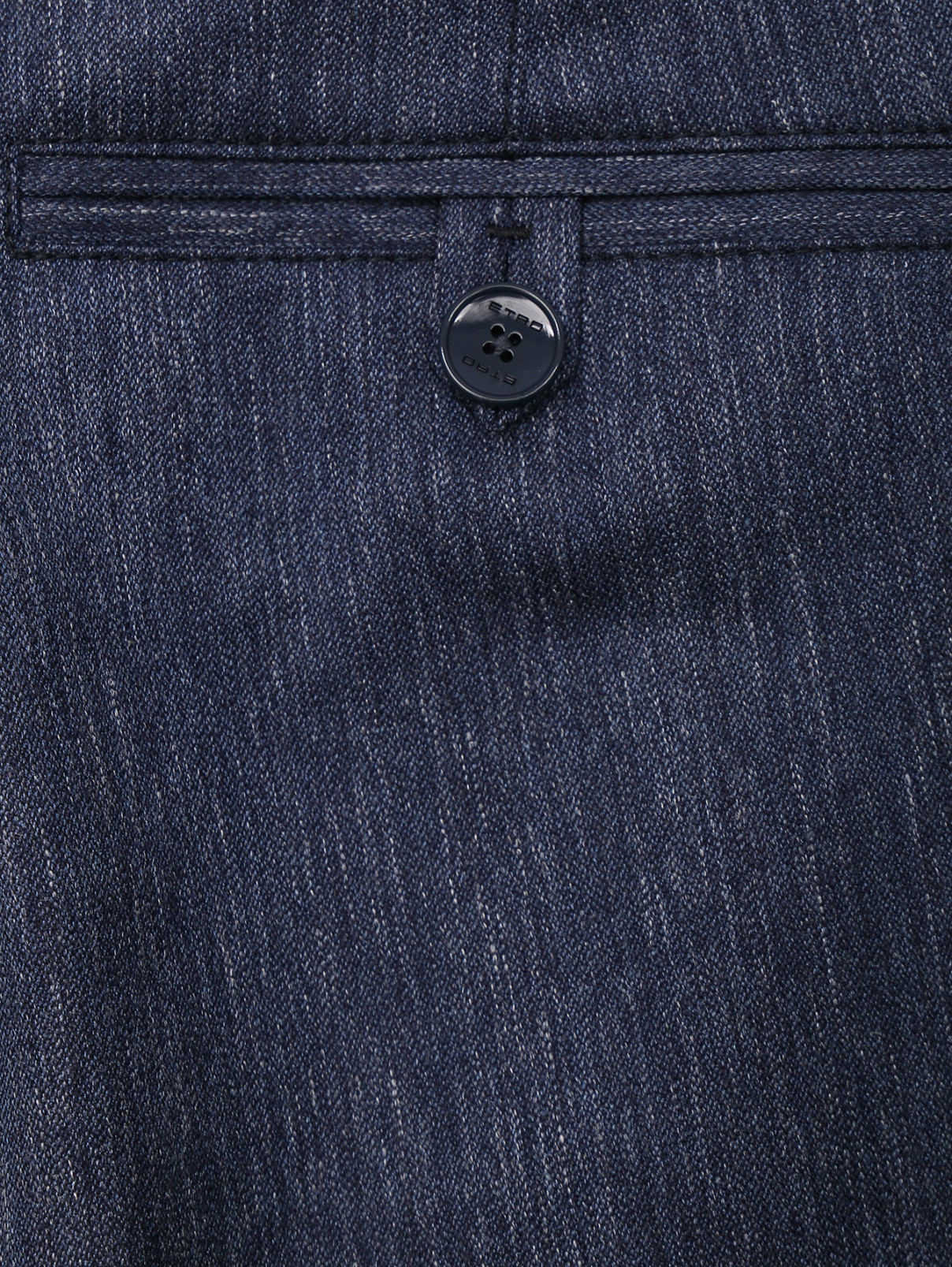 Брюки из шерсти и шелка с карманами Etro  –  Деталь  – Цвет:  Синий
