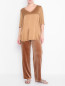 Блуза из смешанного шелка с V-образным вырезом Marina Rinaldi  –  МодельОбщийВид