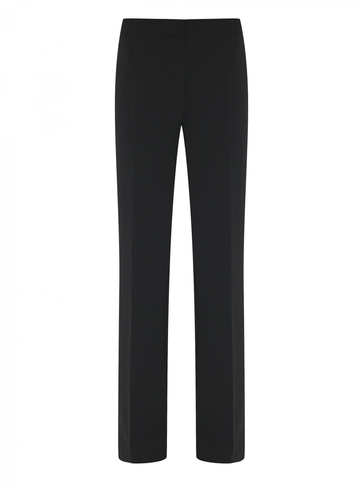 Однотонные брюки прямого кроя Moschino  –  Общий вид  – Цвет:  Черный
