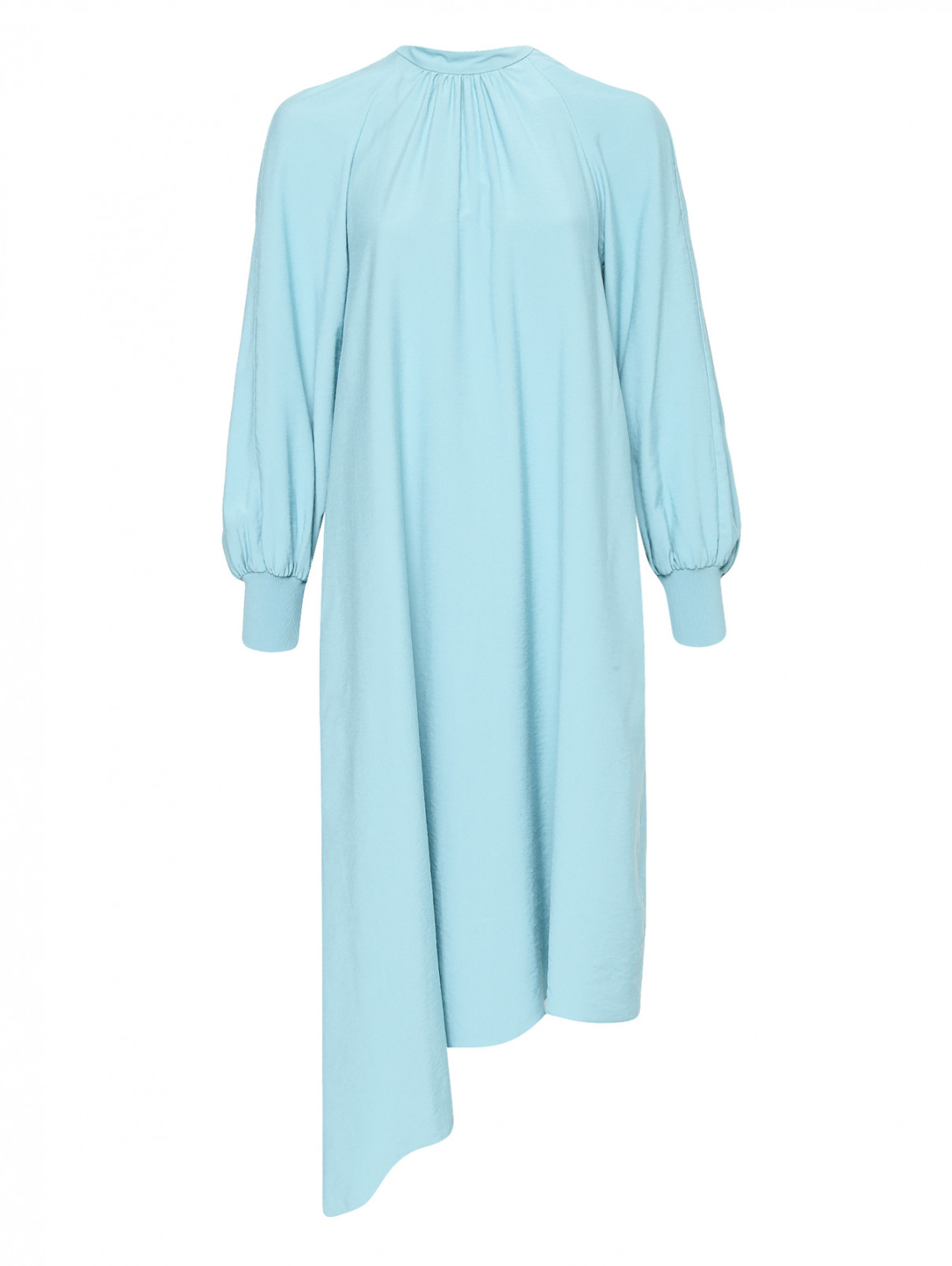 Платье-миди асимметричного кроя TIBI  –  Общий вид  – Цвет:  Синий