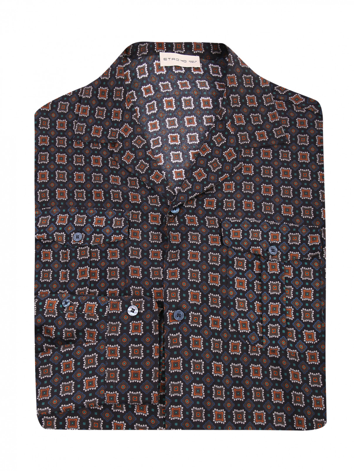 Рубашка из шелка с узором Etro  –  Общий вид  – Цвет:  Мультиколор