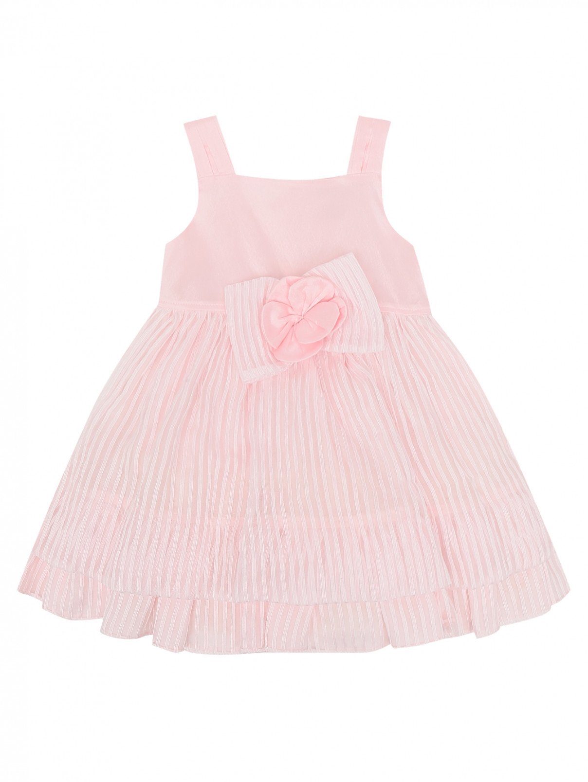 Платье на завышенной талии с бантиком Aletta  –  Общий вид  – Цвет:  Розовый