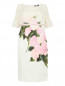 Платье из фактурной ткани с кружевом и узором Marina Rinaldi  –  Общий вид