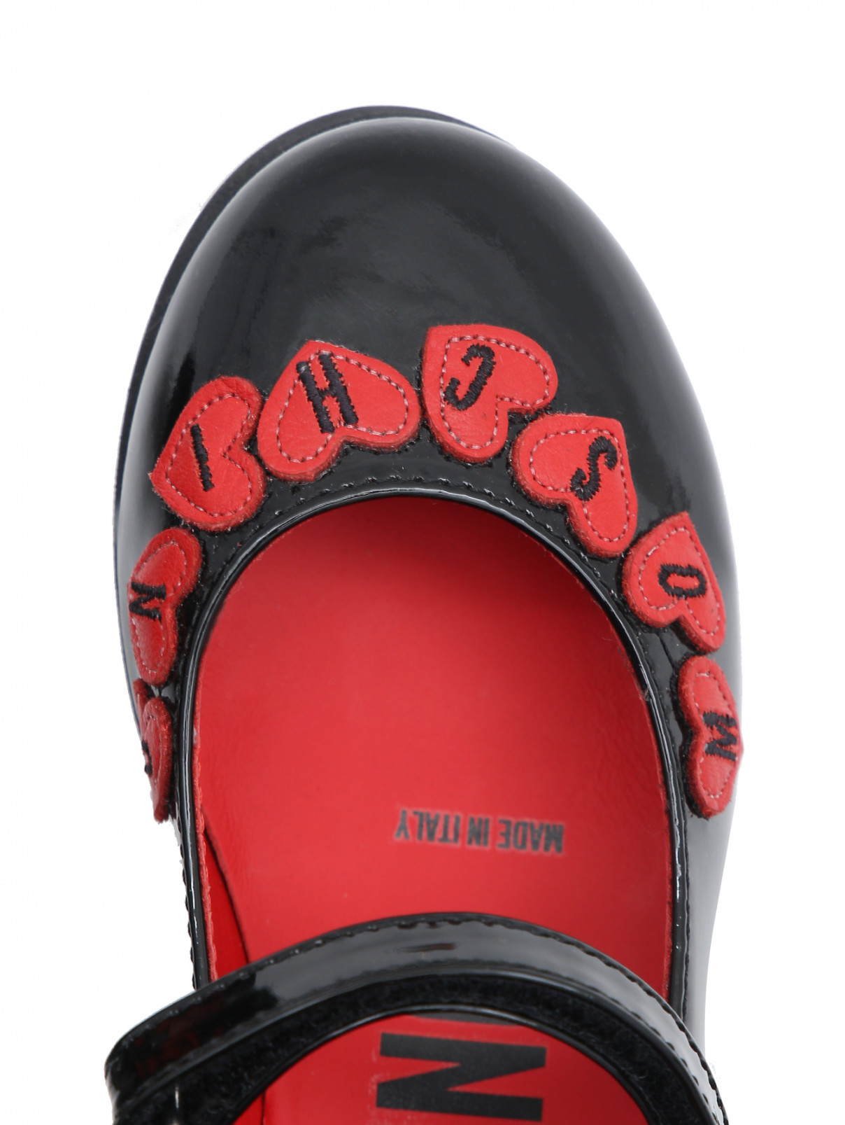 Туфли из лакированной кожи на липучке Moschino  –  Обтравка3  – Цвет:  Черный