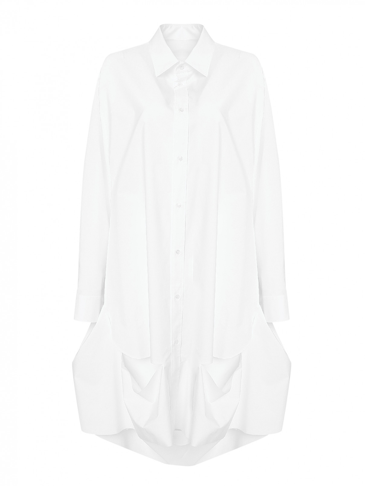 Блуза хлопковая Maison Margiela  –  Общий вид  – Цвет:  Белый