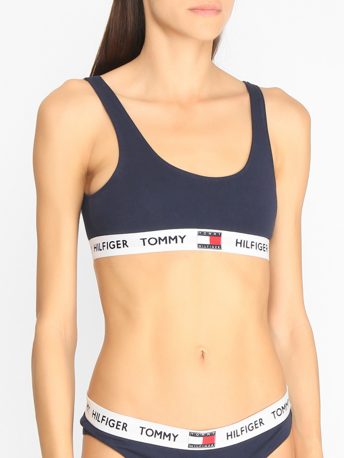 Бюстгальтер из хлопка с логотипом Tommy Hilfiger  –  МодельВерхНиз