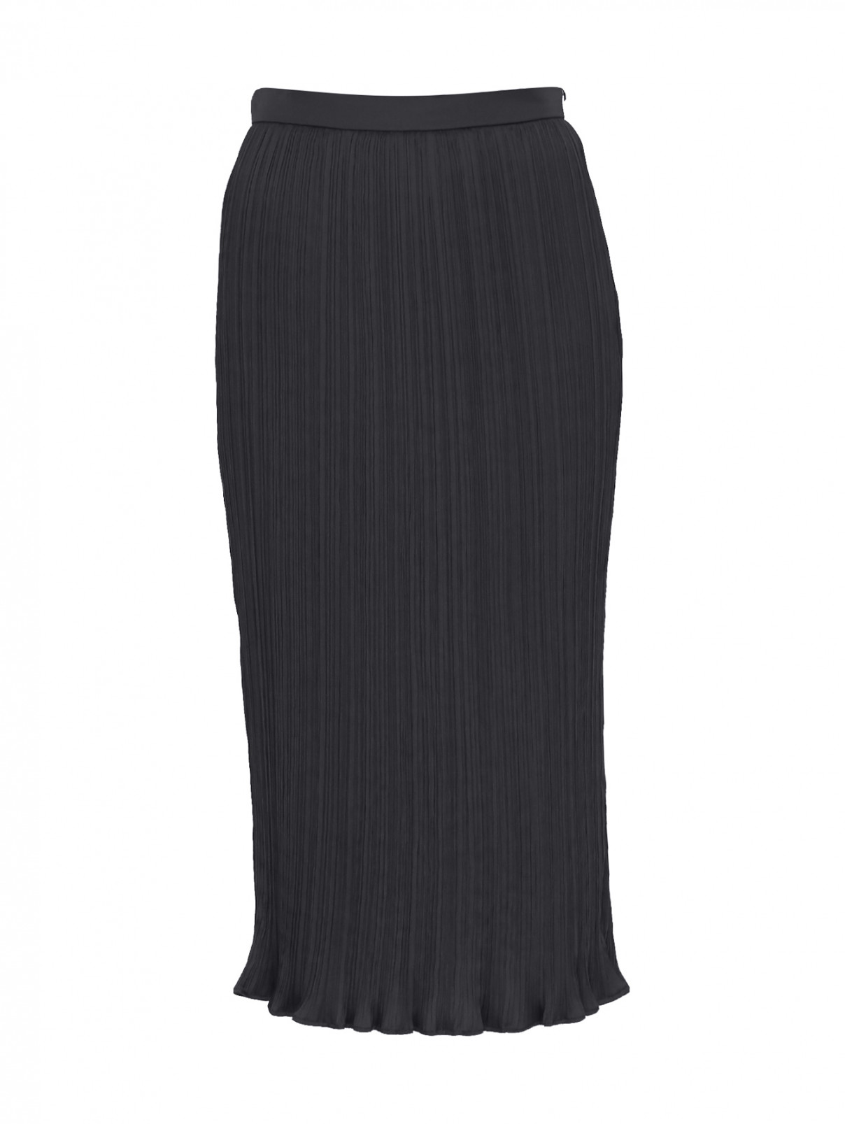 Юбка-миди из фактурной ткани Max Mara  –  Общий вид  – Цвет:  Черный