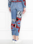 Укороченные джинсы с вышивкой Ermanno Scervino  –  МодельВерхНиз1
