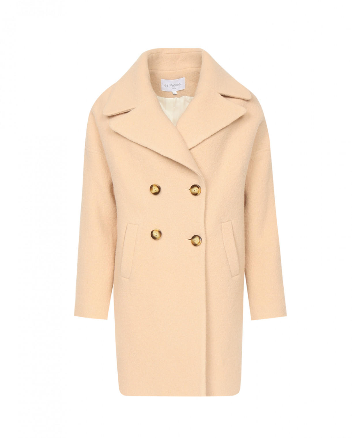 Пальто из шерсти свободного фасона Les Petites...  –  Общий вид  – Цвет:  Розовый