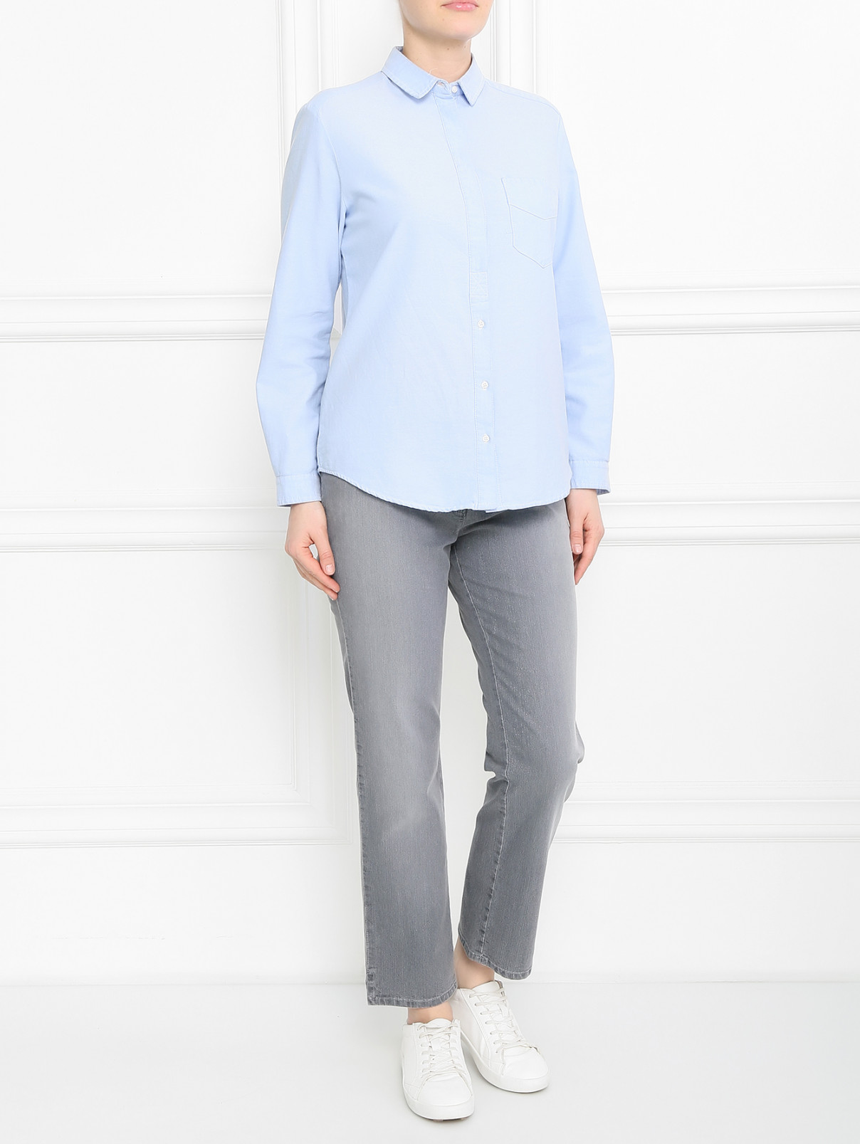 Укороченные джинсы прямого кроя La Perla  –  Модель Общий вид  – Цвет:  Серый