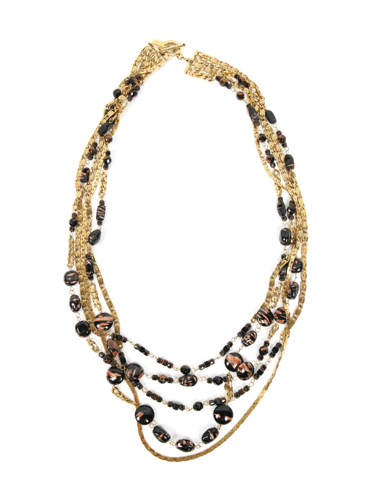 Ожерелье из металла с камнями Thot Gioielli  –  Общий вид  – Цвет:  Золотой