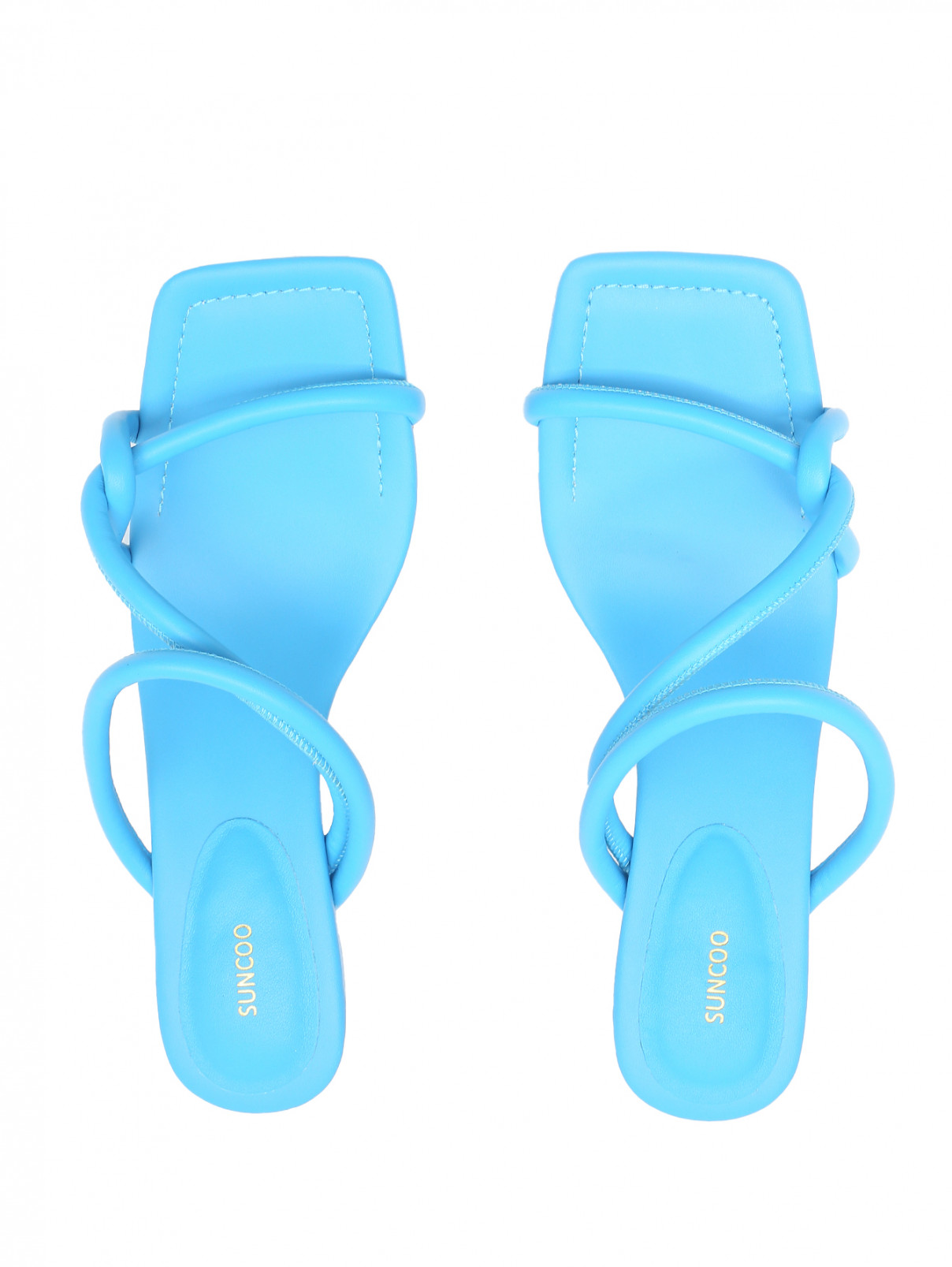 Босоножки из кожи на среднем каблуке Suncoo  –  Обтравка4  – Цвет:  Синий